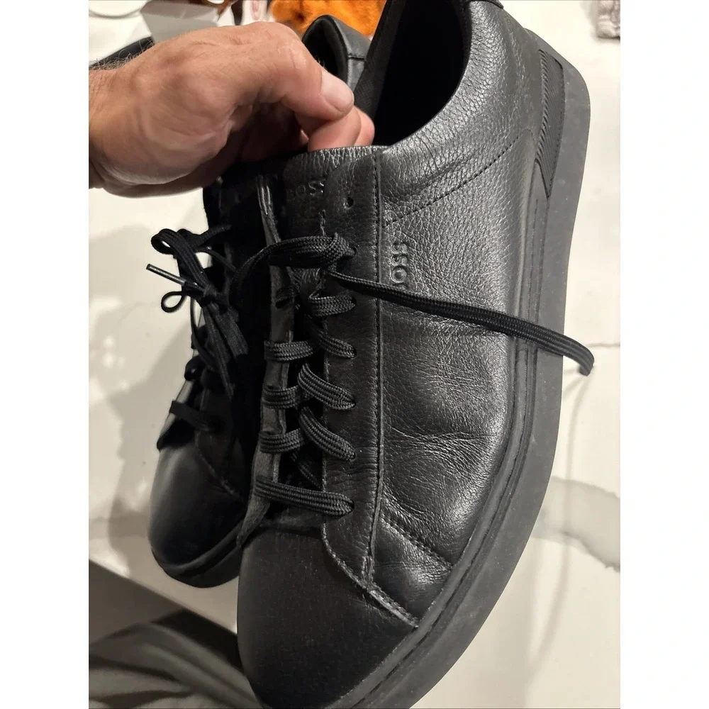 hugo boss black leather sneakers Size 12